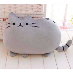 Cute Stuffed Grey Cat Plush Animal Soft Toy
